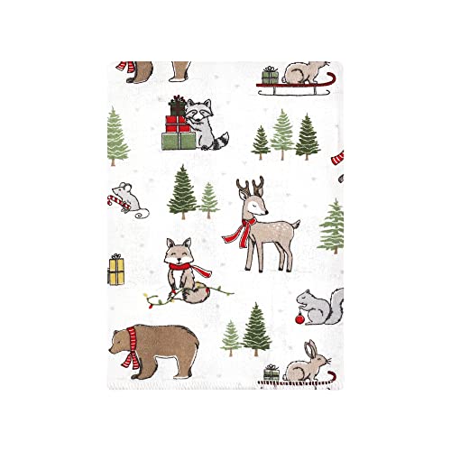 Image of Hudson Baby Unisex Baby Cotton Flannel Burp Cloths Bundle, Christmas Forest, One Size