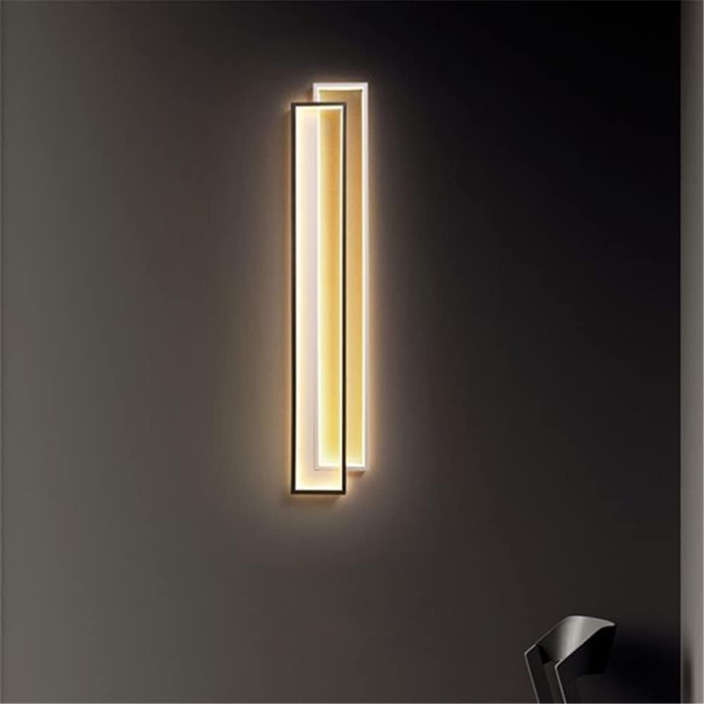 Kinkiety Prostokątny Drążek LED Kinkiet Zestaw Minimalistyczny Akrylowy Atmosfera na stolik nocny Trzeci bieg ściemniana lampa ścienna dekoracja wnętrz - czarny trzeci przełącznik ściemniany - 24