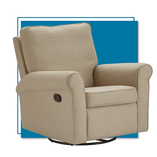 Sillón reclinable giratorio poliéster beige
