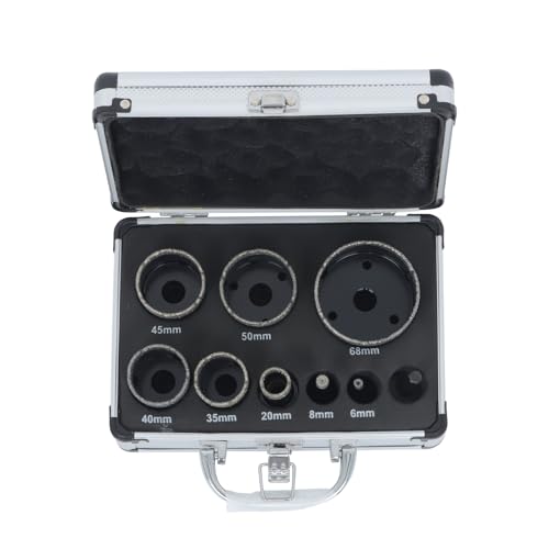 Kit brocas corona diamante para cerámica 9 piezas miniatura 1