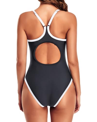 Image of Tempt Me Athletic One Piece Swimsuits for Women | Training, Sport, Racerback, Keyhole, Adjustable straps, Full coverage