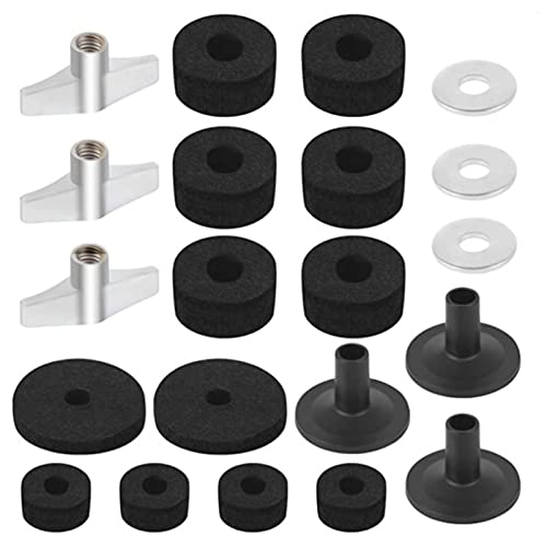 21Pcs Drum Felt Pad Kit Non Slip Accessories Complete Set for Cymbal Stand Replacement