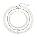 Ufond Puka Shell Necklace for Women Men Boho Tropical Hawaiian Beach Puka Chips Shell Surfer Choker Necklace Jewelry (3 Strands Choker Set)