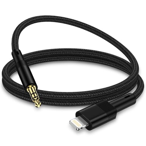Auto AUX Kabel f&uuml;r iPhone 1M[MFi-Zertifiziert]Audiokabel auf 3.5mm Audio f&uuml;r iPhone 14/13/12/11/Pro/XS/XR/X/SE/10/8/plus,Lightning auf 3,5mm Stereo Audio Jack Kabel,Auto/Kopfh&ouml;rer/Lautsprecher-Schwarz