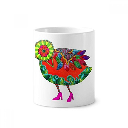 Mug Bonne Année céramique blanche 350ml - Porte-crayon et brosse à dents design