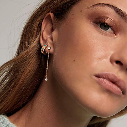 MYEARS Women Gold Earrings Huggie Hoop Cubic Zirconia 14K Gold Plated Small Simple Hypoallergenic Everyday Jewelry2