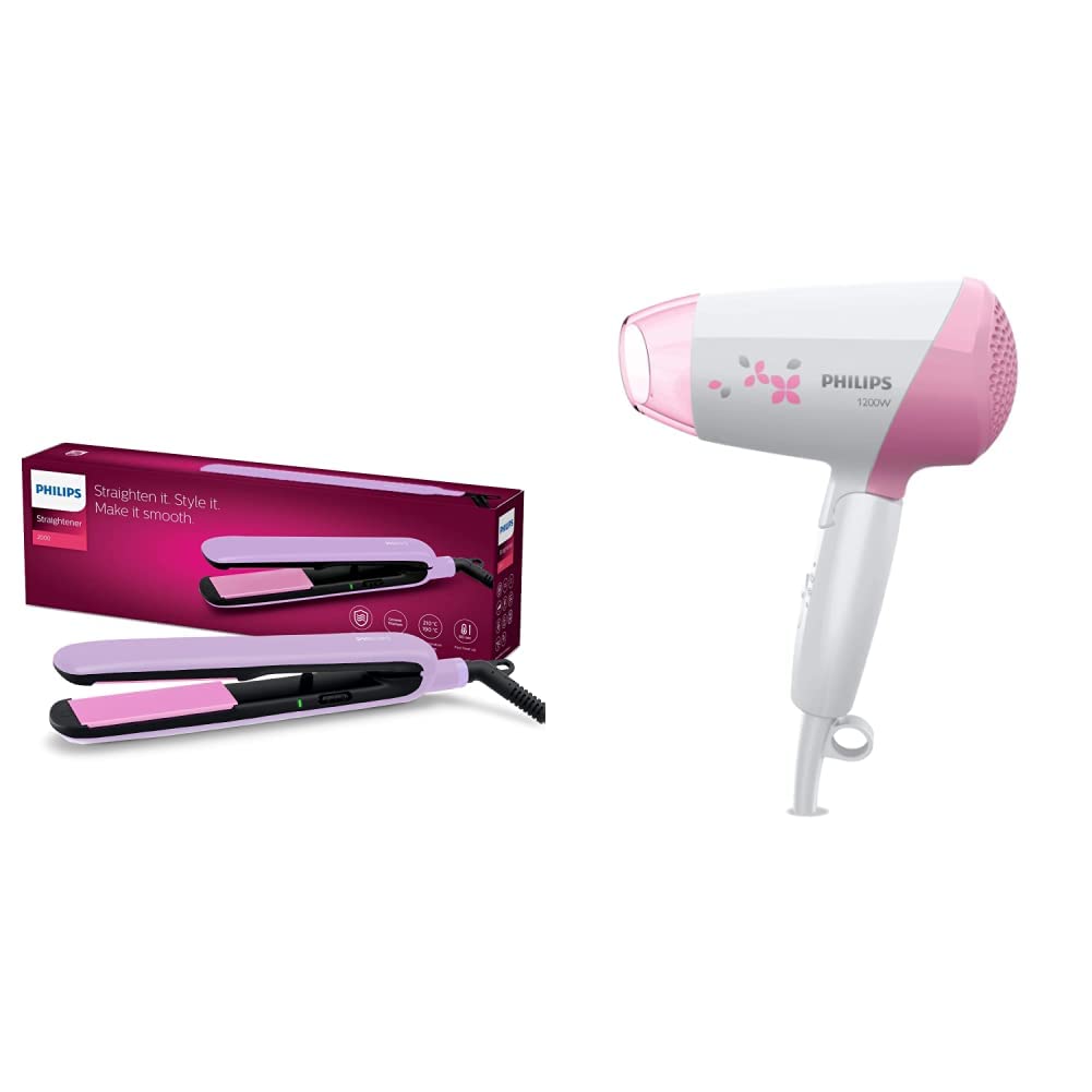 PHILIPS Bhs393/40 Straightener With Silkprotect Technology, Straighten, Curl, Suitable For All Hair Types, Lavender Essential Care Dryer Hp8120 (Pink)-image-11