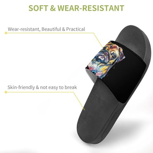 Watercolor Bull-Dog House Sandals Non-Slip Bathroom Slippers Beach Summer Shoes for Men Women3