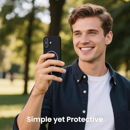 Image of DIZORO Magnetic for iPhone 17 Case, Compatible with MagSafe, Integrated Silicone Camera Control Cover, Thicken Shockproof Drop Protection Phone Case for 17,Black