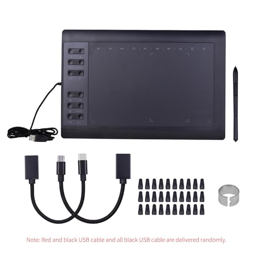Drawing Tablet, Graphics Tablet Graphics Drawing Pad (10x6 inch) for Art Painting, Animation Design, Editing Images Or Handwriting Input (Package 2) miniatura 2