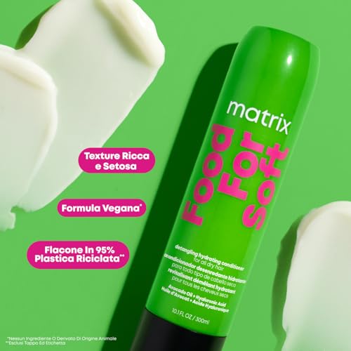 Matrix, Balsamo Idratante Per Capelli Secchi, Chioma Effetto Seta, Con Olio Di Avocado E Acido Ialuronico, Food For Soft, 300 Ml - 10