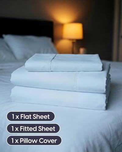 Image of Sleepy Town Twin XL Size Bed Sheets - 3 Piece - Twin XL Sheet Set - Extra Soft, Comfy & Cooling - Easy Care - Shrinkage, Wrinkle & Fade Free - Brushed Microfiber - Deep Pocket Bed Sheets (Sky Blue)