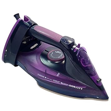 FEELING MALL Steam Line Auto Advance Steam Iron Nonstick Plate Steam Iron 2400Watt with Ceramic Soleplate, Anti-drip, Self-Clean, Anti-Calc Functions