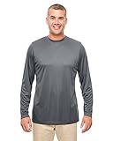 UltraClub Men's Cool & Dry Performance Long-Sleeve Top L CHARCOAL