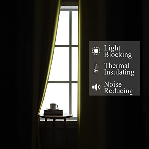 Estelar Textiler Yellow and Purple Ombre Blackout Curtains 45 Inch Length 2 Panels, Full Room Darkening Gradient Drapes for Kitchen, Thermal Insulated Grommet Short Curtains for Bathroom,52Wx45L