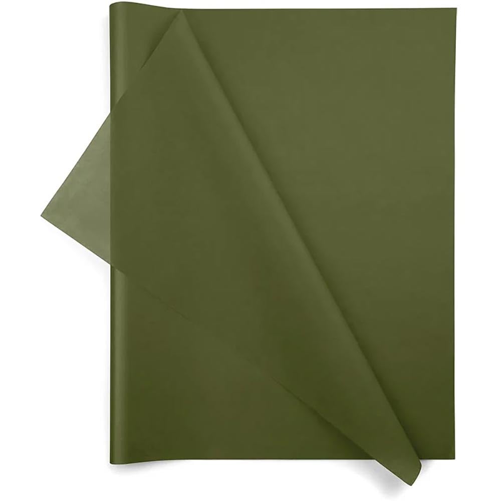 Paper Mart Olive Green Matte Tissue Paper, Bulk Quantity of 480 Sheets, Tissue Paper for Gift Bags and Packing Paper, 20 x 30 Inch Sheets