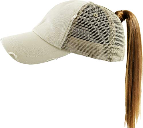 Image of Classic Plain Ponytail Messy High Bun Headwear Adjustable Cotton Trucker Mesh Glitter Hat Baseball Cap