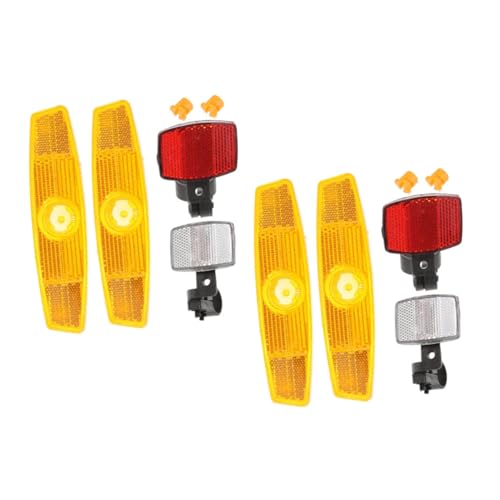 ibasenice 2sets Bike Reflector Kit Front and Rear Reflectors for Maximum Night Visibility Easy Installation Cycling Accessories for Mountain and Warning