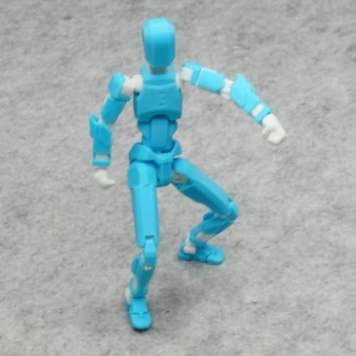 Image of Dummy 13 Action Figure Robot | Fully Articulated 3D Printed Robot Toy | 5.4-inch Collectible Figurine | Matte Finish| Unassembeled (SkyBlue-White)