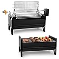 Onlyfire 2 IN 1 Charcoal Grill Rotisserie Kit with 3 Stainless Steel Rotating Baskets and 24 In Grill Grate, Auto Swivel BBQ Roasting Machine for Outdoor Patio Backyard, Multi-functional Camping Grill