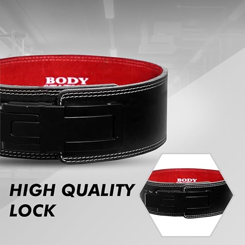 Image of Suede Leather Weight Lifting Belt for Men & Women | Lever Buckle Powerlifting Gym Belt for Back Support | Heavy Duty Workout Belt for Squats, Deadlifts