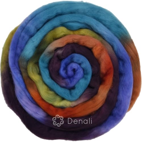 Image of Double DIP - Colorful Artisan Wool Roving for Spinning and Felting. Skillfully Hand Dyed in USA. Colors Inspired by the Beauty of Natural Landscapes, Rambouillet Wool Denali