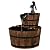 S AFSTAR 2-Tier Barrel Water Fountain Outdoor, Rustic Cascade Water Fountains with Hand Pump & Adjustable Water Flow, Freestanding Fountains for Garden Patio Backyard Porch Decor