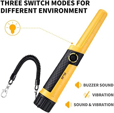 SAKOBS Handheld Pinpointer Metal Detector, Waterproof Metal Detecting Wand with 360° Side Scan, Portable Treasure Hunting Probe for Coins Gold Jewelry, Metal Detector Accessories for Beginners
