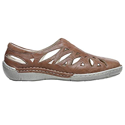 Image of Propet Womens Cameo Cut Out Slip On Flats Casual - Brown