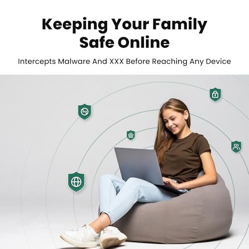 Kibosh Internet Security & Parental Controls 3.0 + Full Mobile (iOS/Android) Control, Malware Blocking, Bandwidth, GPS, History and More. High-Powered WiFi 6 Router w/t Quad-core CPU + 2.5G WAN/LAN!