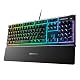 SteelSeries Apex 3 Gaming Tastatur mit 10-Zonen RGB-Beleuchtung und Handballenauflage