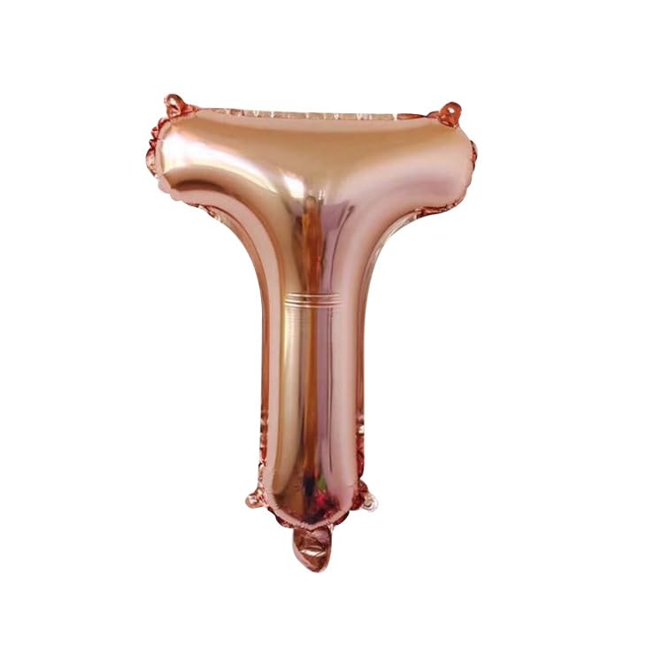 40 cm Rose Gold Foil Balloon Letter T for Helium Filling — image 1