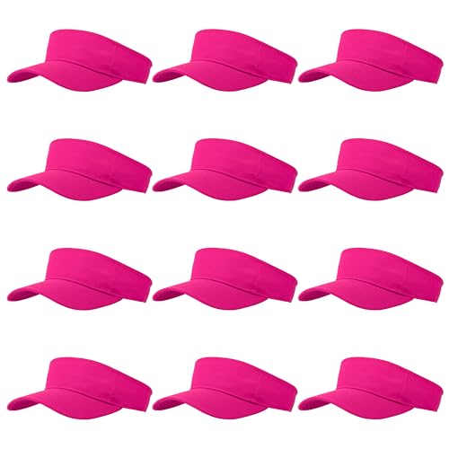 Image of 12 Pcs Sun Visor for Women Men Outdoor Sport Golf Tennis Softball, Adjustable Visors Hats