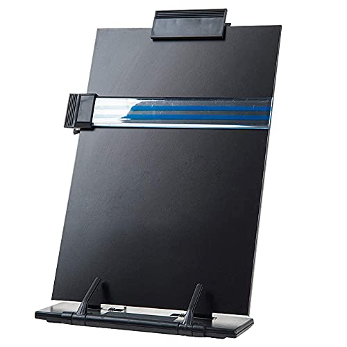 Image of Metal Typing Book Desk Holder for Hands-Free Reading Stand Holder for Books Document Draft Reader Paper Stand, Black Color