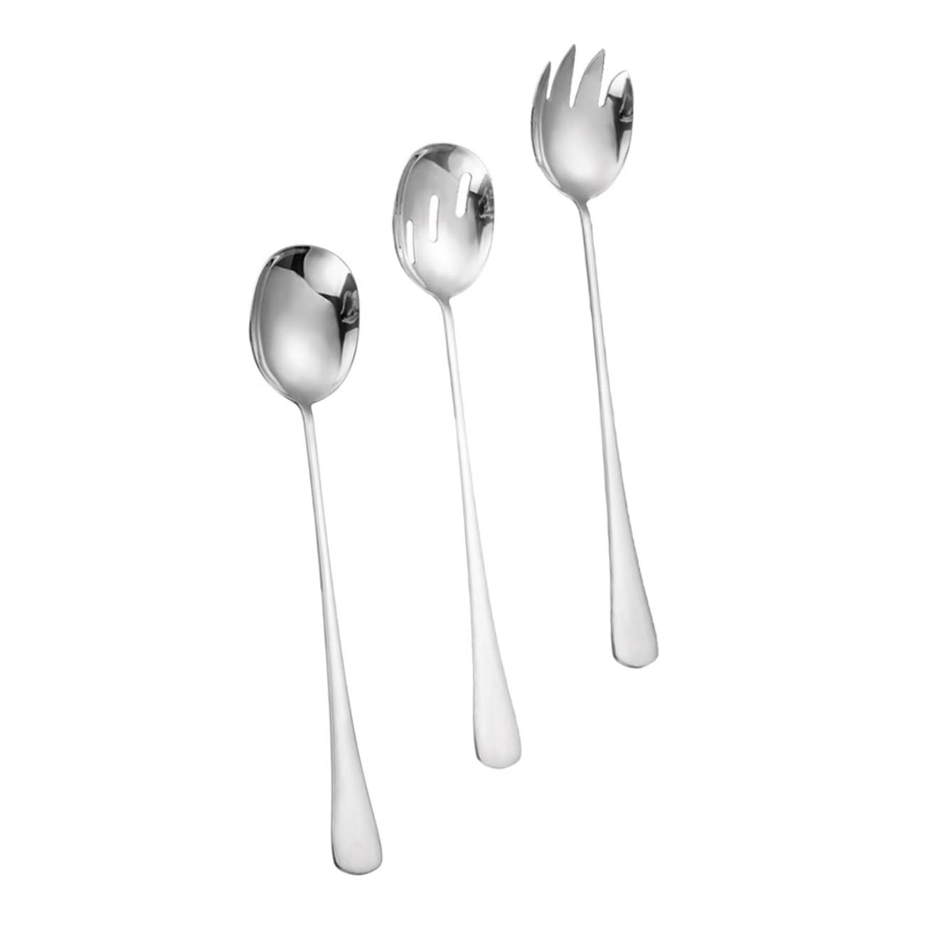 Mikinona 3pcs Salad Fork Silverware Spoons Salad Utensils Salad Serving Tableware Cheese Noodles Dinner Sporks Which Fork for Salad Pasta Sporks Spoons Mini Colander Stainless Steel