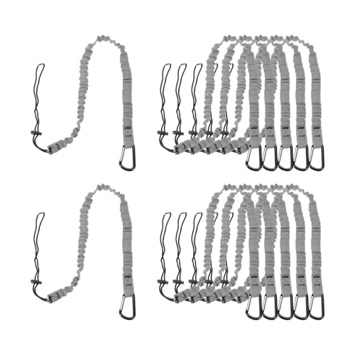 Image of MECCANIXITY Retractable Tool Lanyard 3.6ft with Single Aluminum Buckle and Adjustable Loop End, Maximum Weight Limit 10KG / 22lb, Safety Fall Protection Tools Leash, Gray 12 Pack