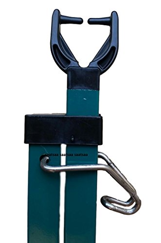 SaatSaa 2.7m Extra Heavy Duty Square Washing Line Prop Pole Outdoor Galvanised Extendable Cloths Prop Pole Laundry Support Pole Extending pole Telescopic Support strong Washing line support Green