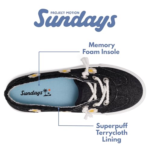Image of Sundays Canvas Sneakers Women - Memory Foam Insole with Breathable Canvas Shoes for Women Footwear - Non-Slip with Lightweight and Comfortable Womens Sneakers
