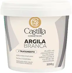 Argila Branca - Castilla Cosméticos | Suavizante, Revitalizante e Uniformiza o Tom da Pele - 100g