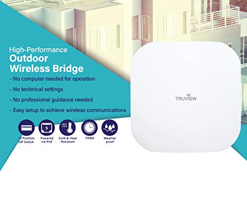 [New Upgraded] Viewise Outdoor Wireless Wifi Bridge, Point To Point Or Point To Multi-Point, Ez Setup Via Dip Switches, 5Ghz, 150Mbps 48V Poe (48V - 5Ghz / 150Mbps) White Nbd5152/2302 #TOP6