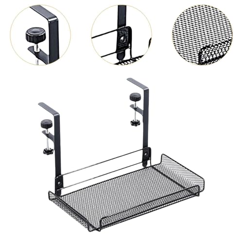 Predolo bandeja porta cable bajo escritorio para almacenamiento organizado de cables en oficina y dormitorio, negro miniatura 4
