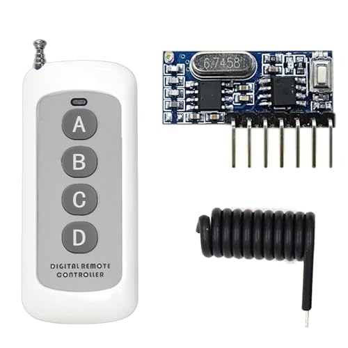 QIACHIP Modulo RF wireless RX480E-4 433Mhz trasmettitori e ricevitori Kit di uscita a 4 canali con telecomando Codice di apprendimento 1527 QIACHIP Modulo RF wireless RX480E-4 433Mhz trasmettitori e ricevitori Kit di uscita a 4 canali con telecomando Codice di apprendimento 1527