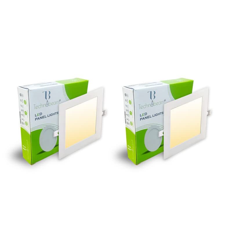 Technobeam 22 watt 3 Colour in 1 recessed LED Square Ceiling downlighter/for pop False Ceiling for Home and Office Cut Out 8 inch, Pack of 2-image-29
