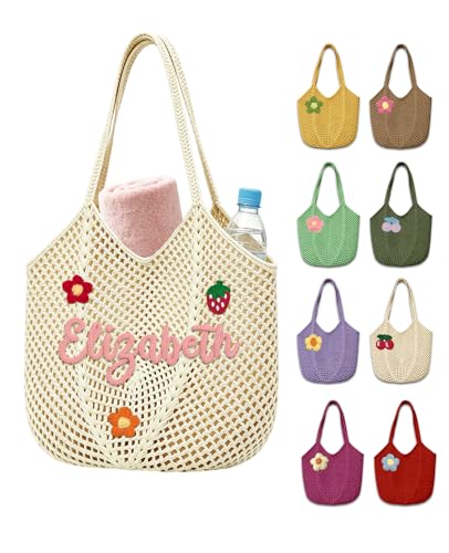 Bolso playero de crochet personalizado grande miniatura 1