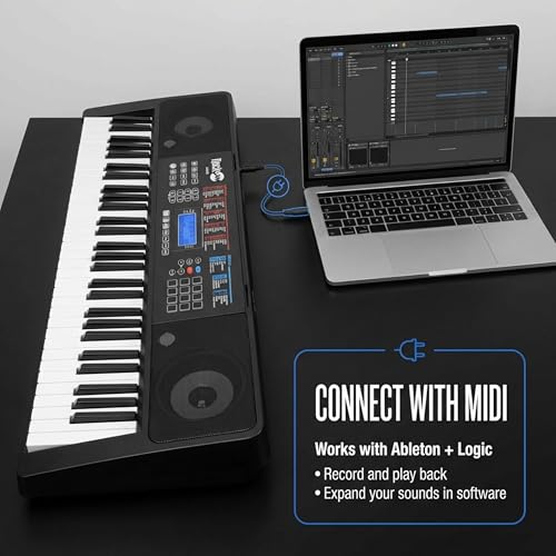 image for RockJam RJ761 61 Key Keyboard Piano with Keyboard Bench, Digital Piano