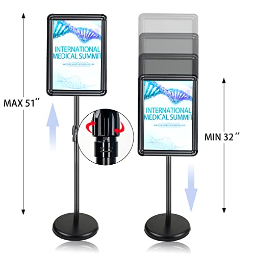 Burferly Sign Stands For Display, 6Packs Adjustable Sign Holder, 8.5 X 11 Inches Snap Open Sign Frame, Vertical & Horizontal View Displayed,Black #TOP1