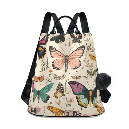 Image of ALAZA Butterfly Pattern Backpack Purse for Women Anti Theft Fashion Back Pack Shoulder Bag