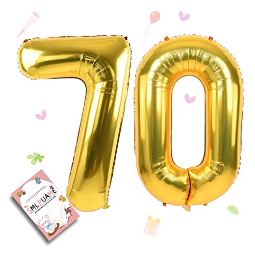 Smlpuame 40 Inch Number Balloon 0-9 Gold Large Number 70 Balloons,Digital Balloons For Birthday Party Celebration Decorations Supplies, Helium Foil Number Balloons For Wedding Anniversary #TOP4
