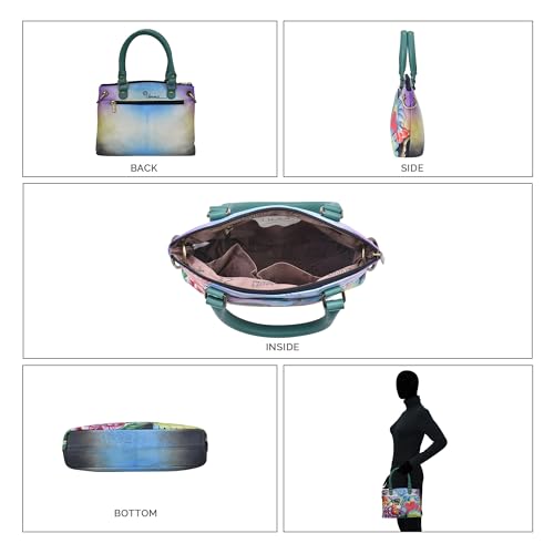 Anna by Anuschka Women's Original Genuine Leather Hand-Painted Small Satchel - Leather Handbag for Women3