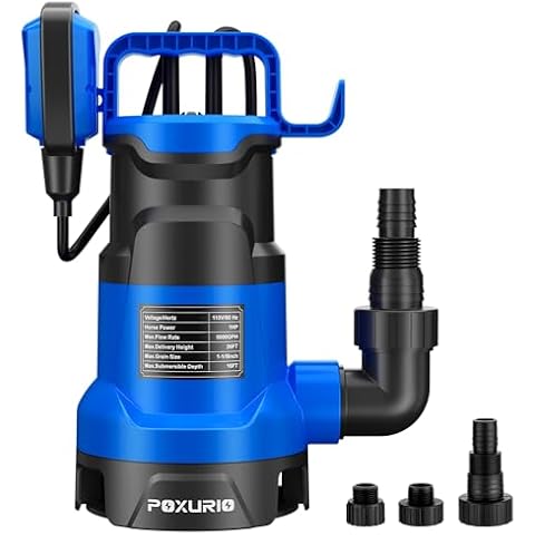 POXURIO 1HP Automatic Sump Pump Cover